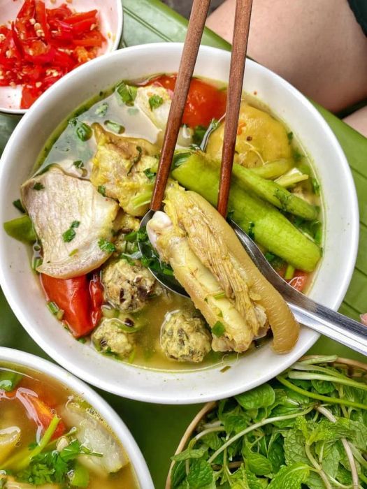 Bát bún dọc mùng thơm ngon đặc biệt