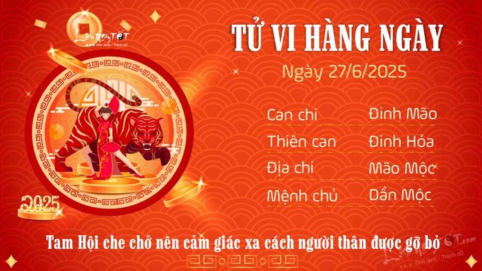 Tử vi hôm nay 27/6/2025 của 12 con giáp - Tuổi Dần