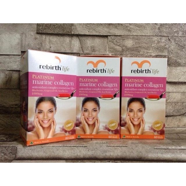 Viên Uống Collagen Rebirth Life Platinum Marine Collagen 1000mg ảnh 1