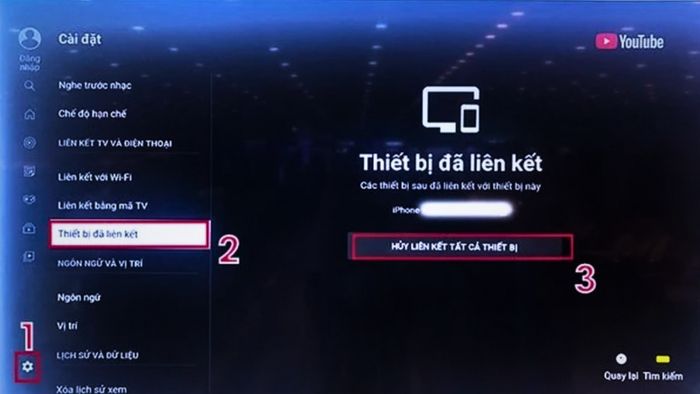 Các bước thực hiện ngắt liên kết YouTube giữa TV và thiết bị di động