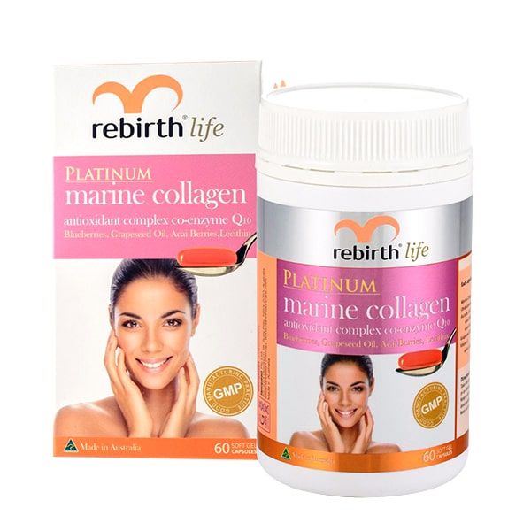 Viên Uống Collagen Rebirth Life Platinum Marine Collagen 1000mg ảnh 2