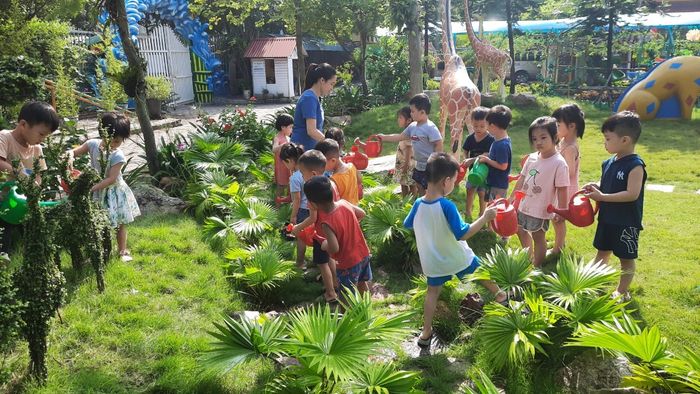 Sân chơi ngoài trời hiện đại tại Mầm Non Việt Anh