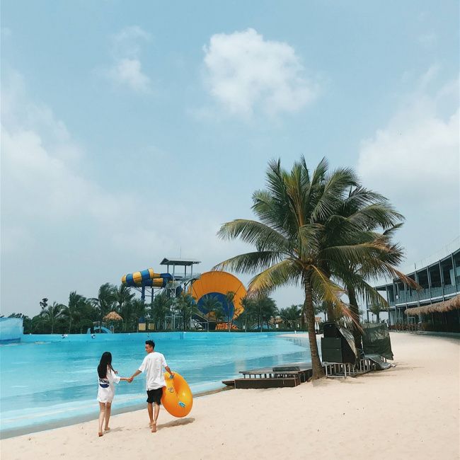 Hình ảnh sống động tại bãi biển nhân tạo Baara Land Quốc Oai – Góc nhìn thứ hai