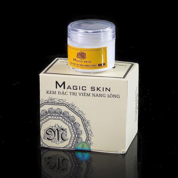 Hình ảnh minh họa thực tế kem Magic Skin trị viêm nang lông