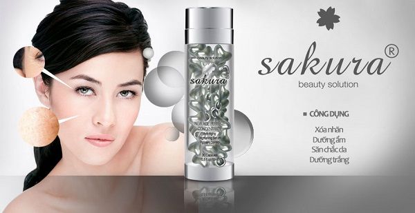 Hình ảnh serum dưỡng trắng chống lão hóa Sakura Placenta CoQ10 phiên bản cao cấp