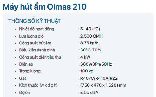 Máy hút ẩ​m Olmas OS-210L