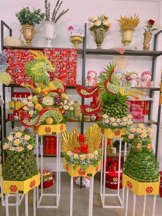 Tác phẩm nghệ thuật mâm quả cưới tại Tiên Flower