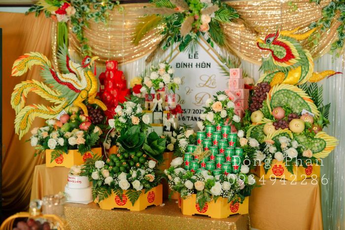Mâm quả cưới tinh xảo tại Cưới hỏi Đông Phan