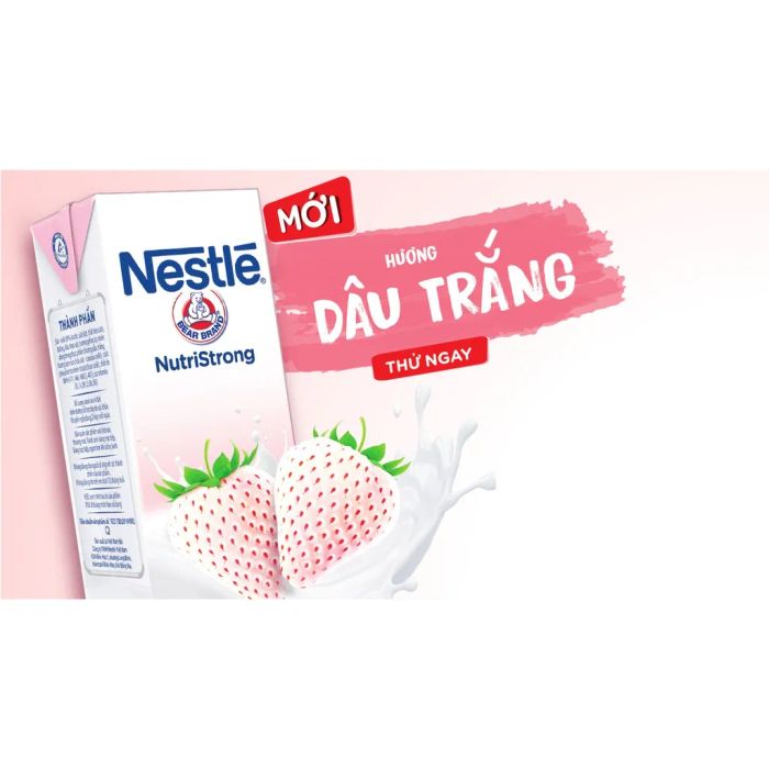 Sữa tiệt trùng Nestle Nutri Strong hương vị dâu tây hình 1