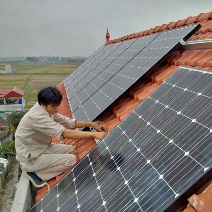 Hình ảnh thi công hệ thống điện mặt trời của Công Ty Sao Việt