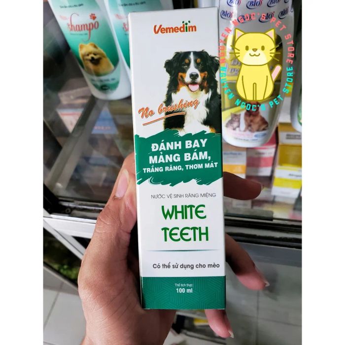 Nước súc miệng vệ sinh răng miệng của chó mèo Vemedim WHITE TEETH ảnh 2