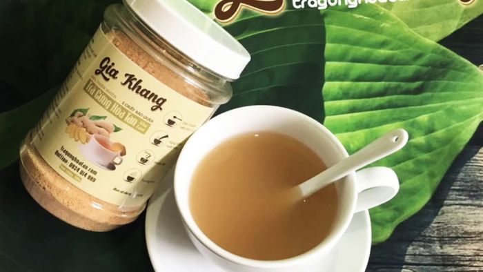 Hình ảnh Trà gừng hòa tan Gia Khang - Tinh hoa từ củ gừng tươi nguyên chất