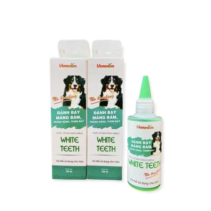 Nước súc miệng vệ sinh răng miệng của chó mèo Vemedim WHITE TEETH ảnh 1