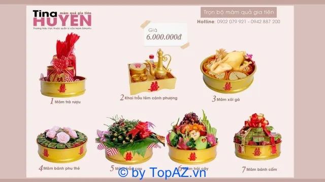 Gói mâm quả cưới trọn vẹn chỉ từ 6.000.000 VNĐ tại Mâm quả gia tiên Tina Huyền