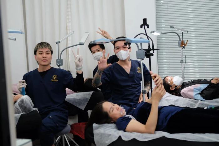 Hình ảnh quy trình xóa xăm chuyên nghiệp tại Nguyễn Nghĩa Beauty & Academy