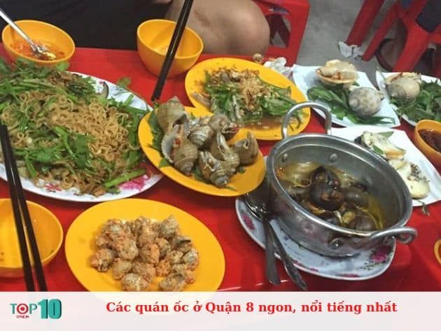 Các quán ốc ở Quận 8 ngon, nổi tiếng nhất