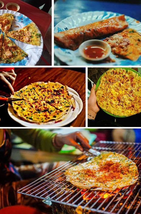 Hình ảnh bánh tráng nướng đầy màu sắc với topping hấp dẫn tại quán 112