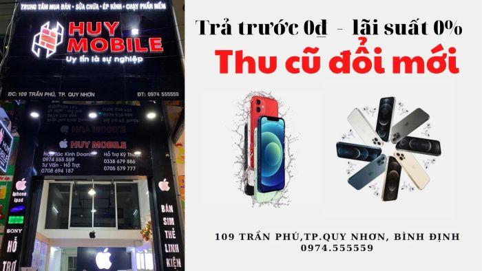 Không gian trưng bày sản phẩm tại Huy Mobile