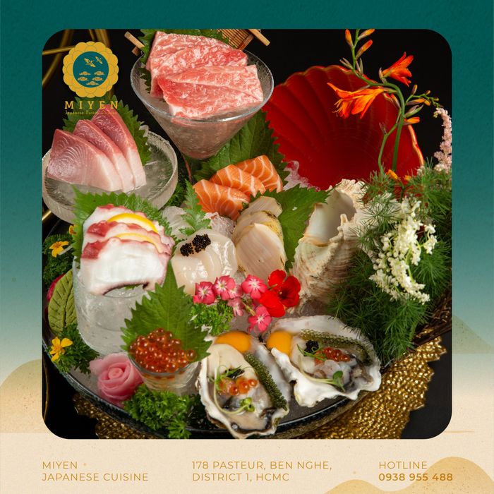 Miyen Japanese Fusion Cuisine ảnh 1 - Khoảnh khắc nghệ thuật ghi lại vẻ đẹp tinh tế của không gian ẩm thực pha trộn Nhật - Âu độc đáo.