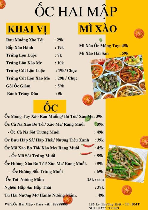 Thực đơn phong phú với đa dạng món ốc và đồ nhậu (Ảnh 3)