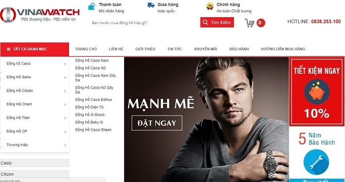 Vinawatch tự hào là nhà cung cấp đồng hồ chính hãng uy tín, với các thương hiệu danh tiếng như: CASIO, CITIZEN, TITAN và nhiều mẫu đồng hồ cùng mắt kính thời trang cao cấp. Cửa hàng cam kết trở thành một thương hiệu đồng hồ nổi bật tại thị trường Việt Nam, luôn đặt sự hài lòng của khách hàng lên hàng đầu. Mỗi sản phẩm đều có chứng nhận chất lượng, đảm bảo sự an tâm cho người tiêu dùng.