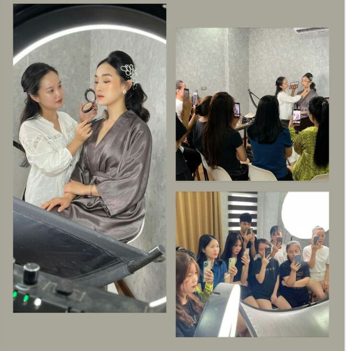 Hình ảnh thực tế tại Học viện trang điểm Hậu Makeup