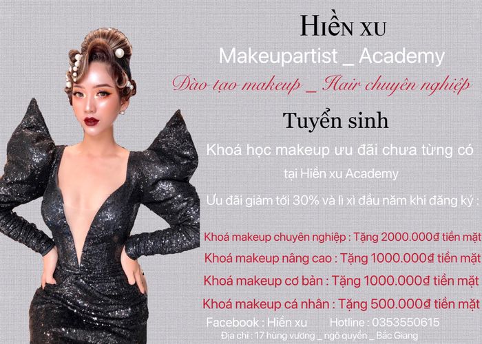 Hình ảnh không gian học tập hiện đại tại Hiền Xu Makeup & Academy