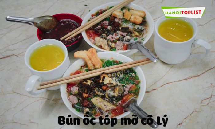 bún ốc tóp mỡ cô Lý