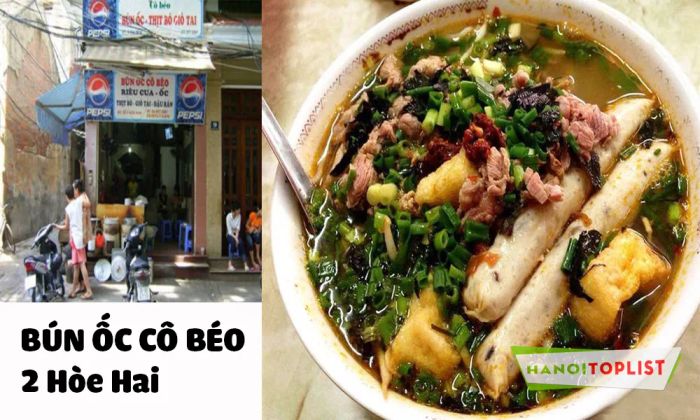 bún ốc cô béo Hòe Nhai