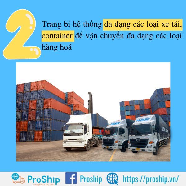 Hình ảnh đội xe vận tải hiện đại của Proship Logistics