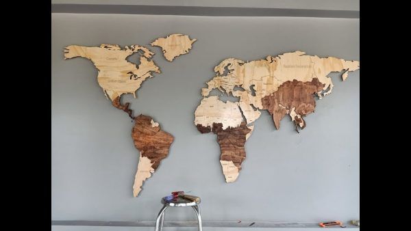Bộ sưu tập bản đồ gỗ Wooden Home Decor