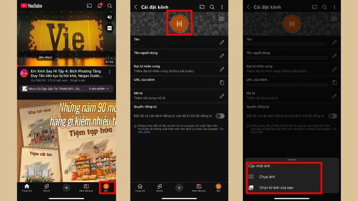 Chi tiết các bước thay đổi ảnh hồ sơ YouTube trên thiết bị di động