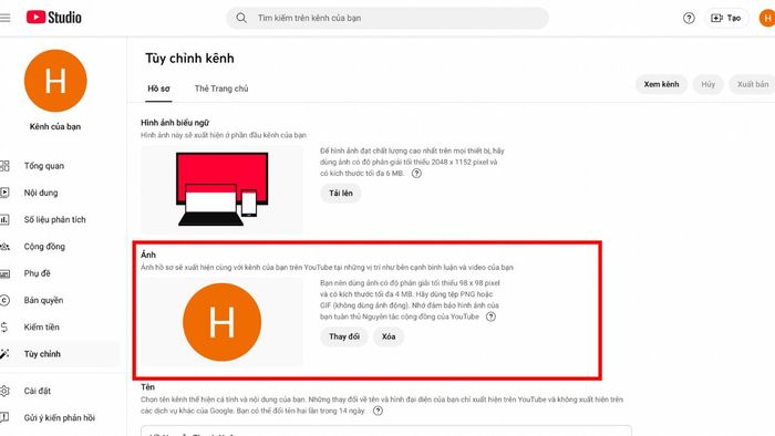 Hướng dẫn chi tiết thay đổi ảnh hồ sơ YouTube trên PC - Phần 3