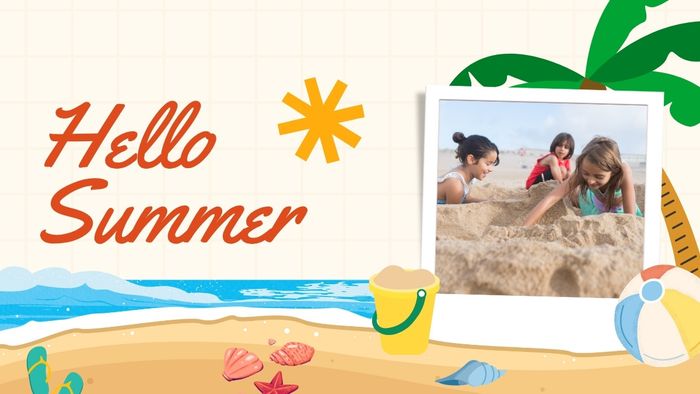 Template PowerPoint chào đón mùa hè tràn đầy năng lượng