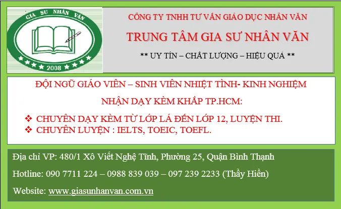 Hình ảnh đội ngũ gia sư tận tâm tại Trung Tâm Nhân Văn