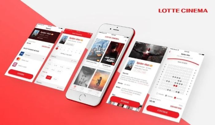 Giao diện ấn tượng của ứng dụng Lotte Cinema VN