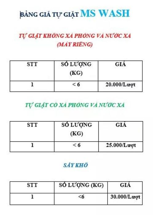 Giặt sấy Ms Wash