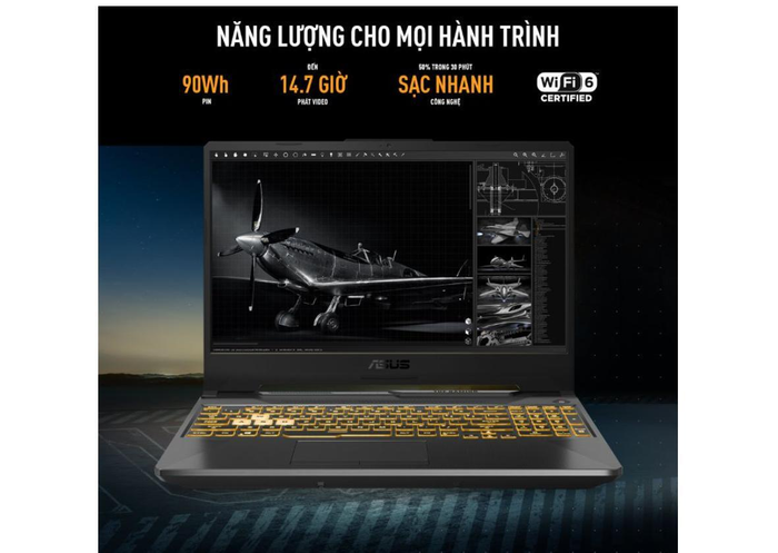 Laptop Asus Gaming TUF FX506HF-HN078W (i5 11260H/16GB RAM/512GB SSD/15.6 FHD 144hz/RTX 2050 4GB/Win11/Đen) ảnh 6