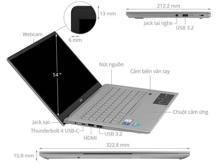 Laptop Acer Swift 3 SF314