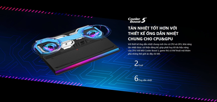 TẢN NHIỆT TỐT HƠN VỚI THIẾT KẾ ỐNG DẪN NHIỆT CHUNG CHO CPU&GPU