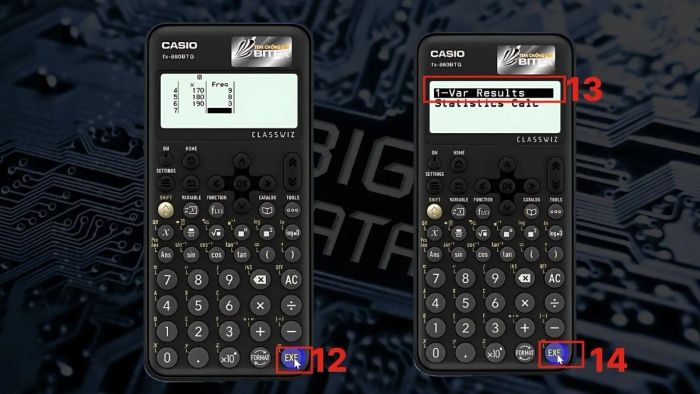 Quy trình thống kê và nhập liệu bước bốn trên Casio 880