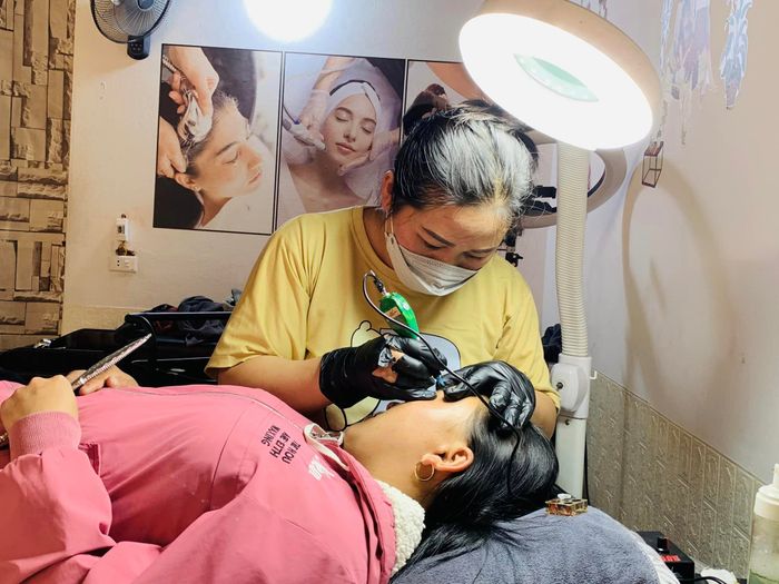 Hình ảnh thực tế về không gian phun xăm tại Khuê Beauty