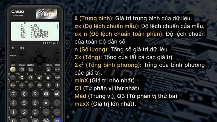Hướng dẫn thao tác thống kê và đọc kết quả trên Casio 880