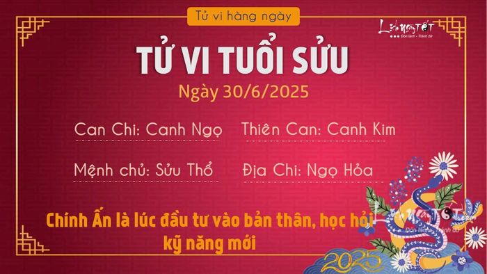 Vận trình ngày 30/6/2025 của 12 con giáp - Tuổi Sửu
