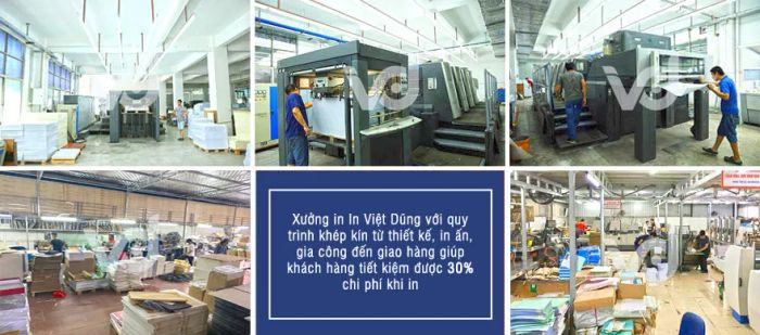 Không gian sản xuất hiện đại tại In Việt Dũng