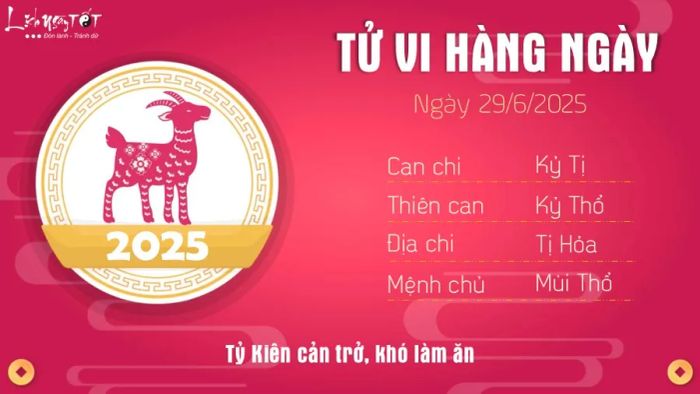 Tử vi hôm nay 29/6 của người tuổi Dê