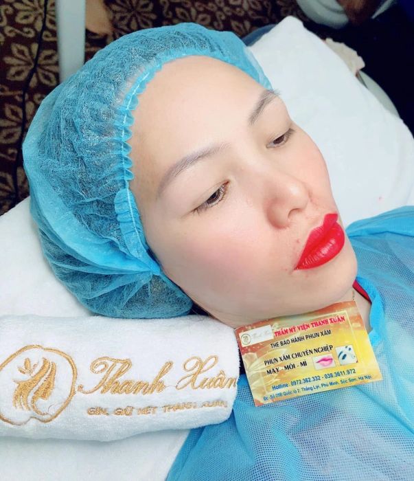 Hình ảnh quy trình phun xăm chuẩn y khoa tại Thẩm Mỹ Thanh Xuân