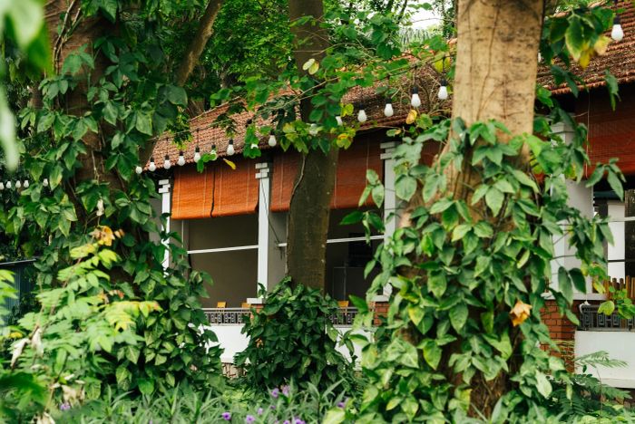 Không gian sân vườn tuyệt đẹp tại nhà hàng