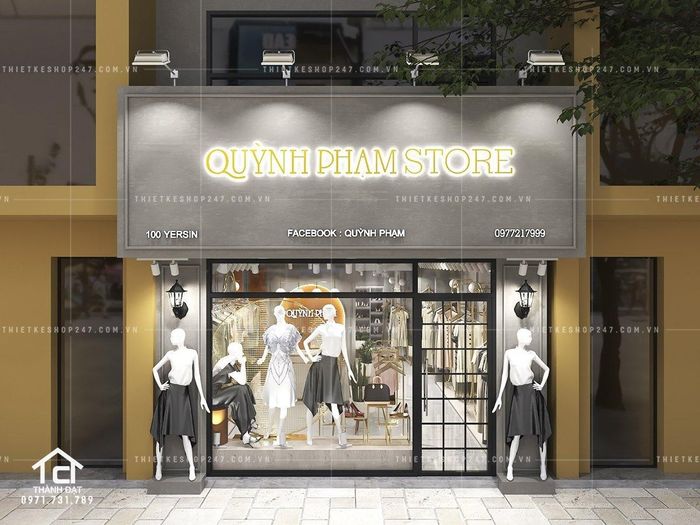Hình ảnh không gian bán hàng hiện đại được thiết kế bởi Shop 247