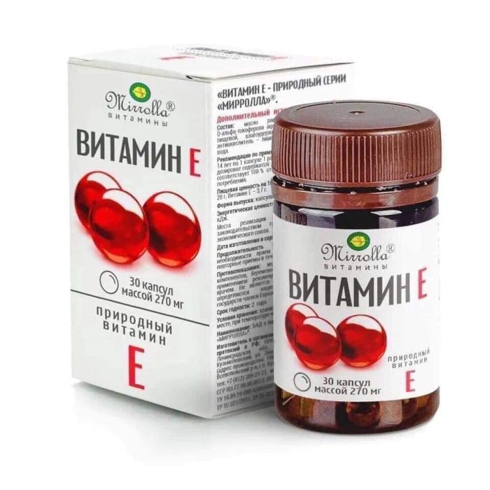 Hình ảnh Vitamin E Đỏ Mirrolla 270mg (Nga) 1